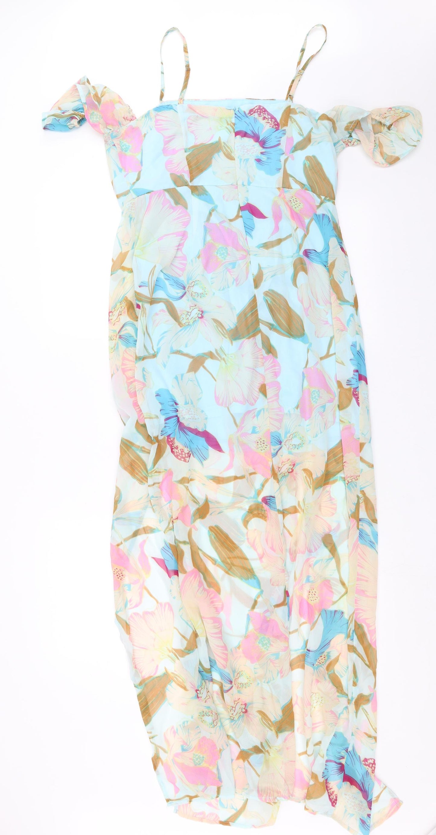 Boohoo Womens Blue Floral  Maxi  Size 14