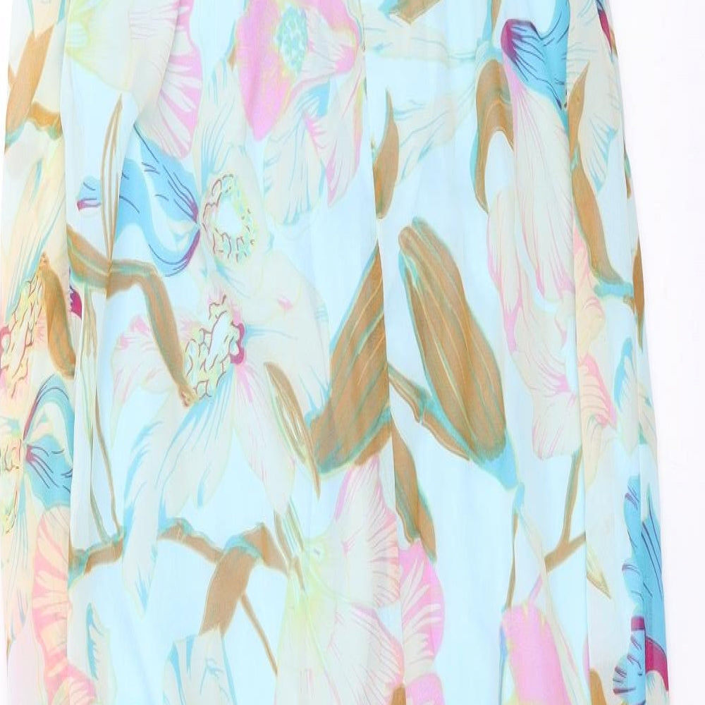 Boohoo Womens Blue Floral  Maxi  Size 14