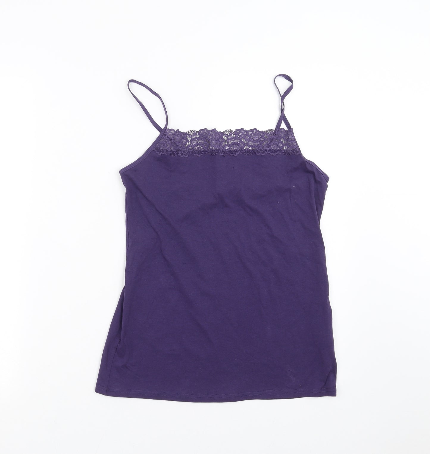 Marks and Spencer Womens Purple   Camisole T-Shirt Size 16  - Lace Detail