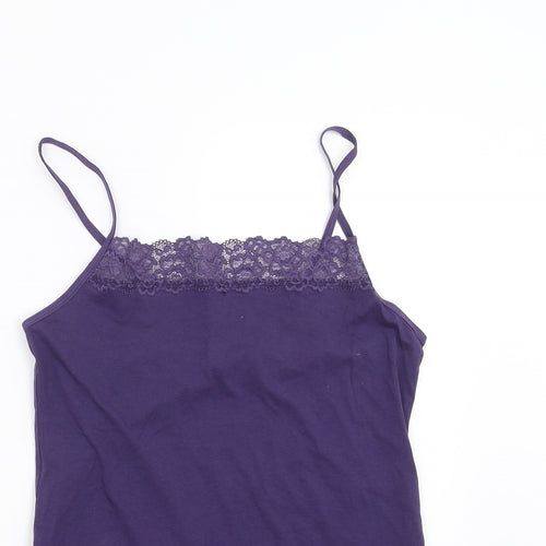 Marks and Spencer Womens Purple   Camisole T-Shirt Size 16  - Lace Detail
