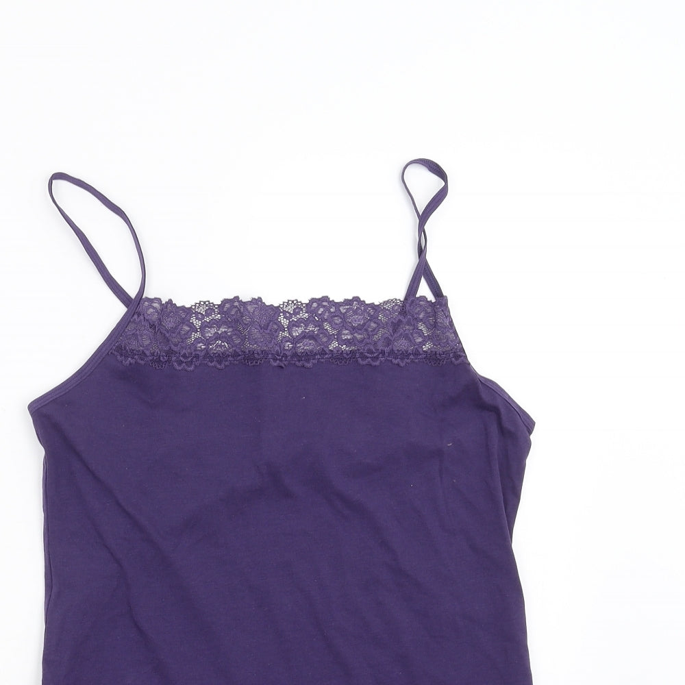 Marks and Spencer Womens Purple   Camisole T-Shirt Size 16  - Lace Detail