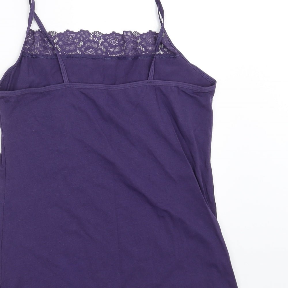 Marks and Spencer Womens Purple   Camisole T-Shirt Size 16  - Lace Detail