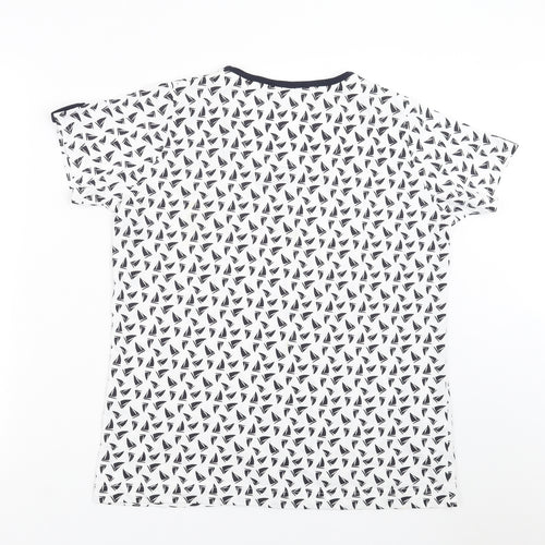 EWM Womens White   Basic T-Shirt Size M  - boat pattern