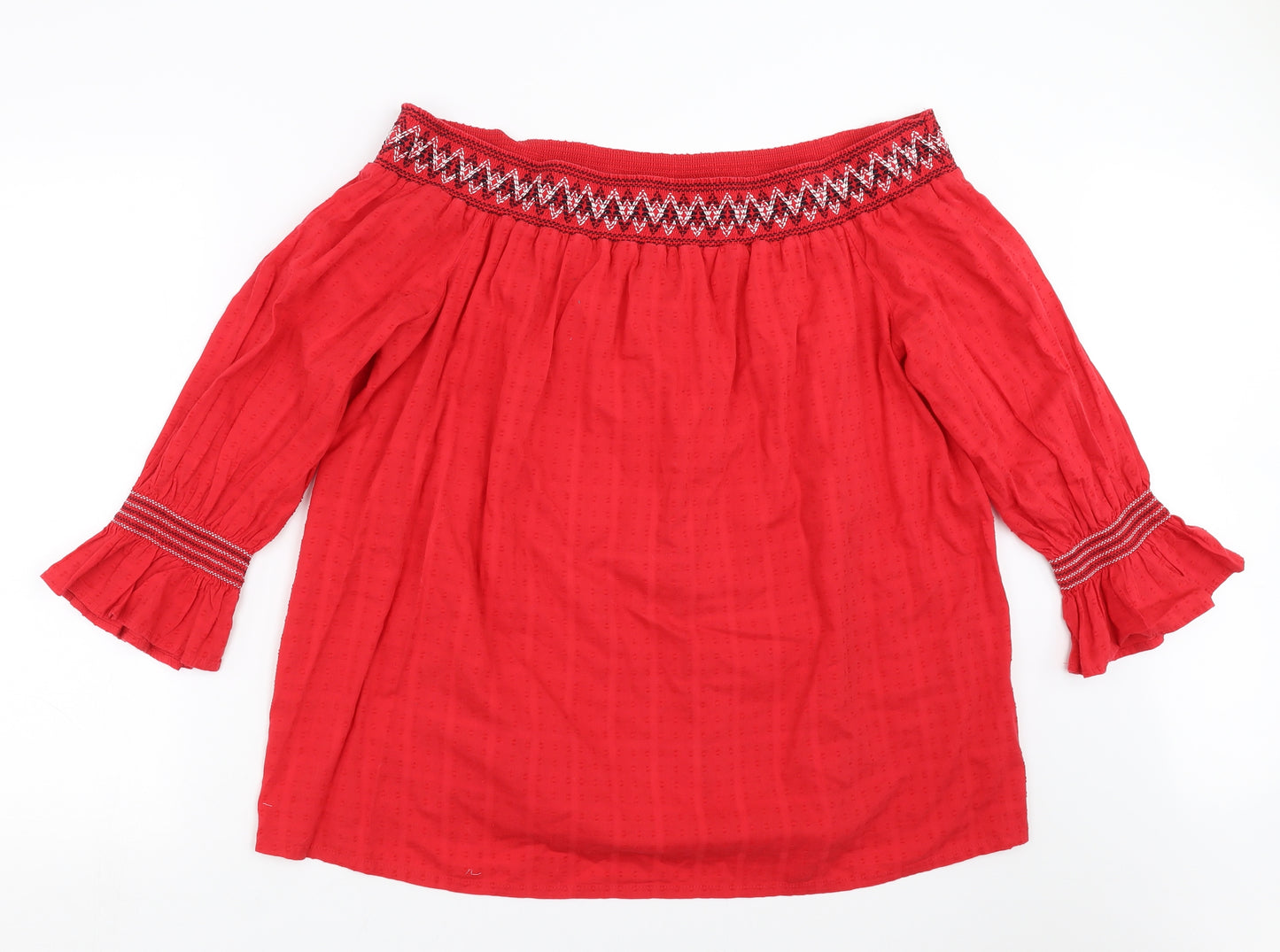 F&F Womens Red   Basic Blouse Size 22  - dotted pattern