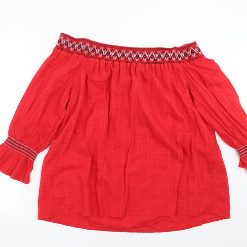 F&F Womens Red   Basic Blouse Size 22  - dotted pattern