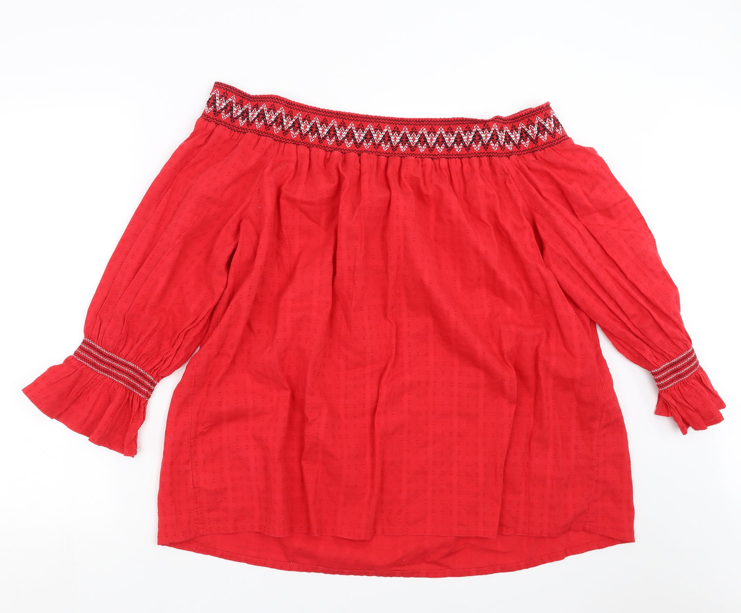 F&F Womens Red   Basic Blouse Size 22  - dotted pattern
