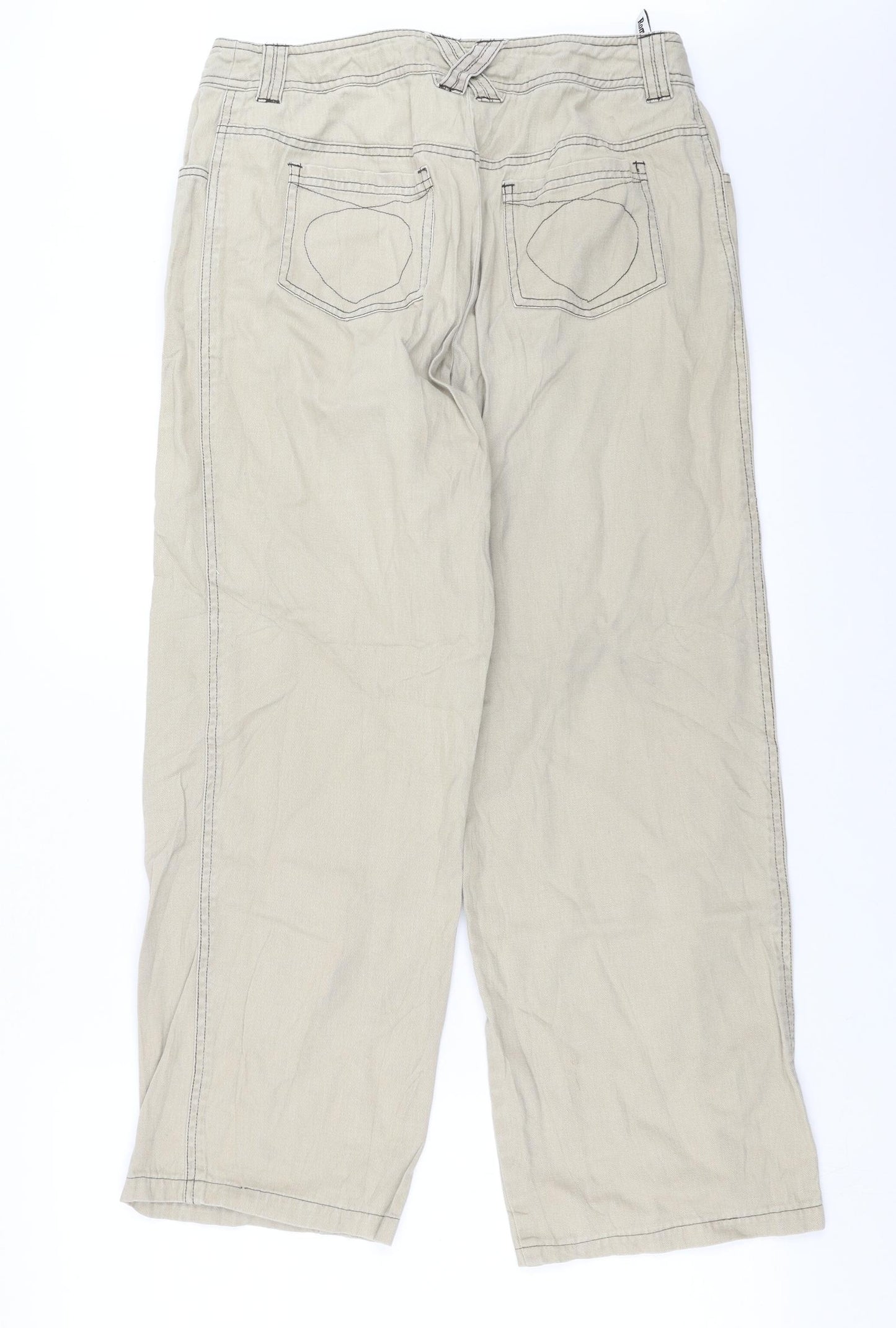 Roman Womens Beige  Denim Straight Jeans Size 12 L28 in