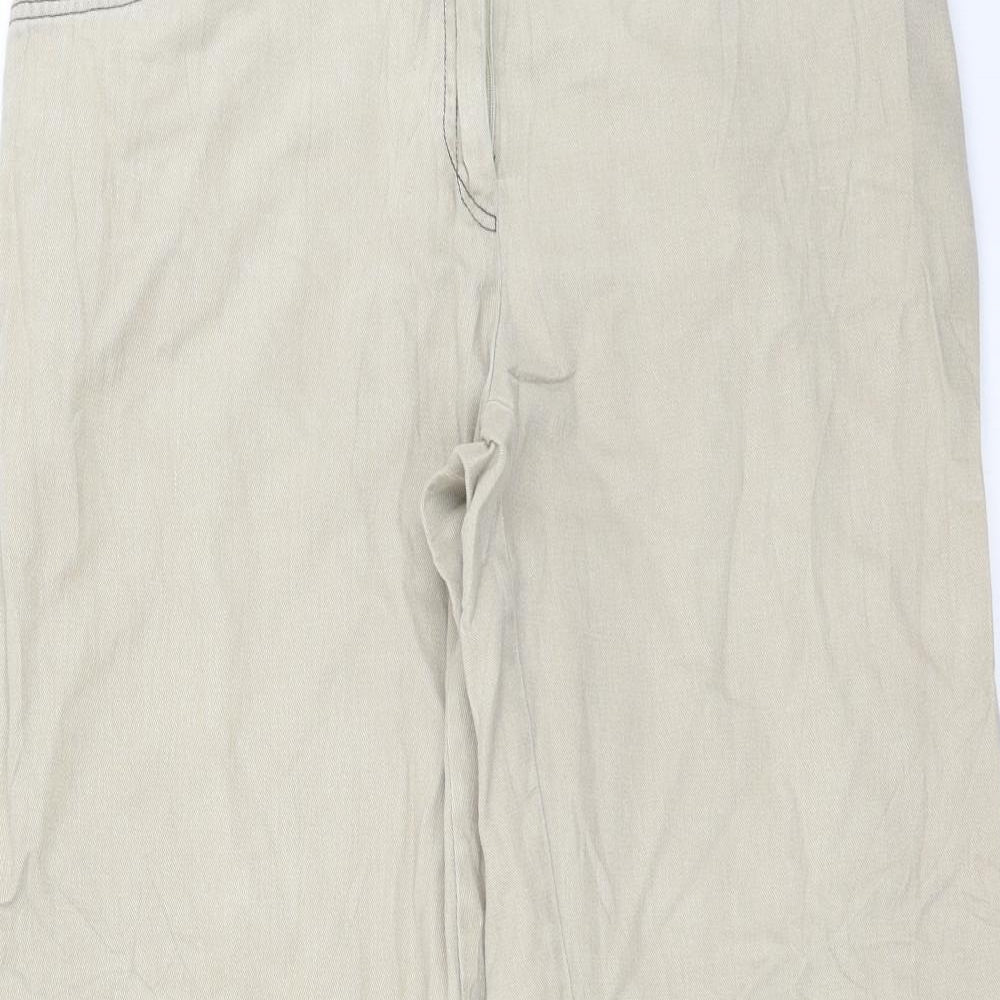 Roman Womens Beige  Denim Straight Jeans Size 12 L28 in