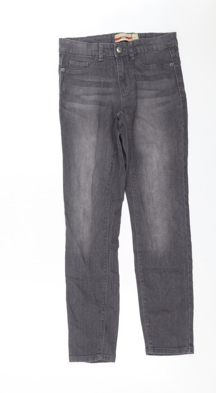 Janina Womens Grey Denim Straight Jeans Size 8 L28 in