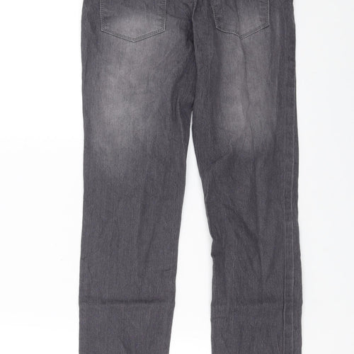 Janina Womens Grey  Denim Straight Jeans Size 8 L28 in