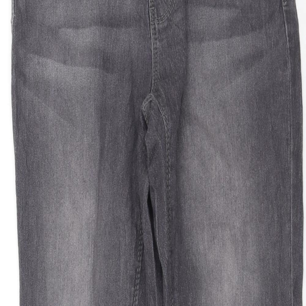 Janina Womens Grey  Denim Straight Jeans Size 8 L28 in