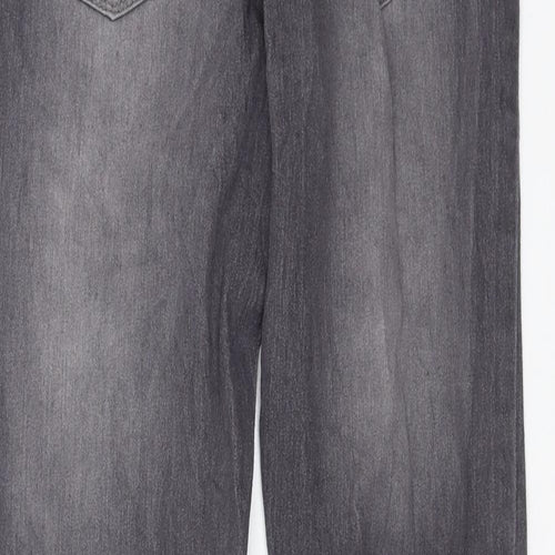 Janina Womens Grey  Denim Straight Jeans Size 8 L28 in