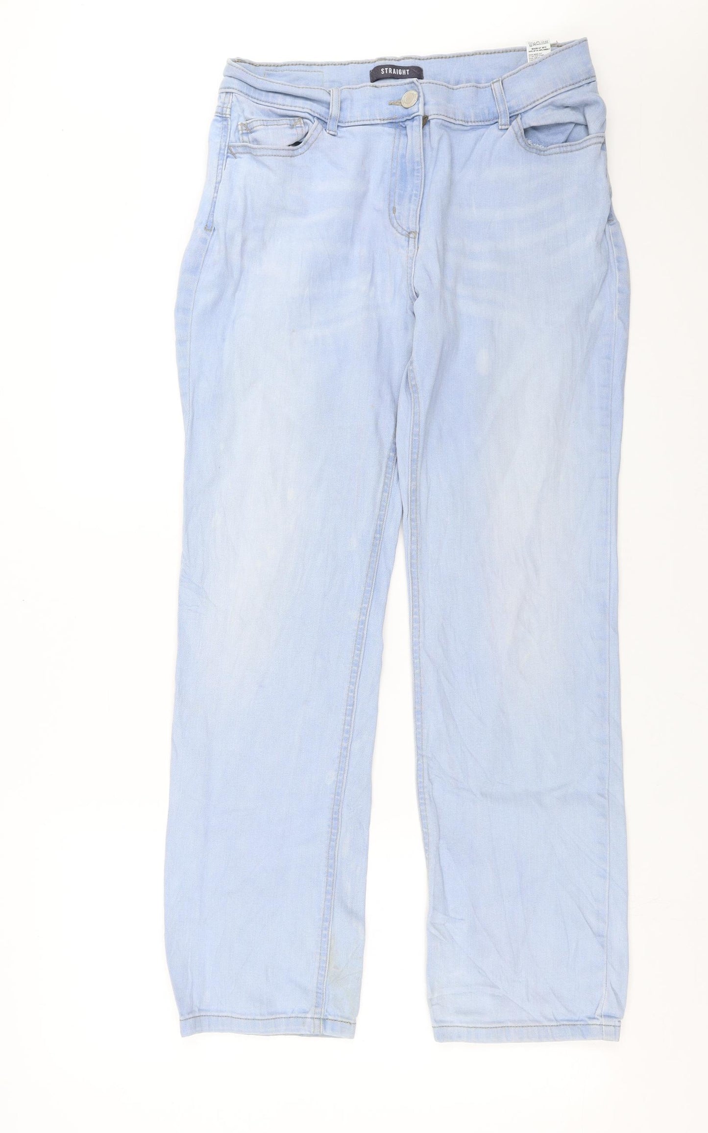 Marks and Spencer Womens Blue  Denim Straight Jeans Size 14 L29 in
