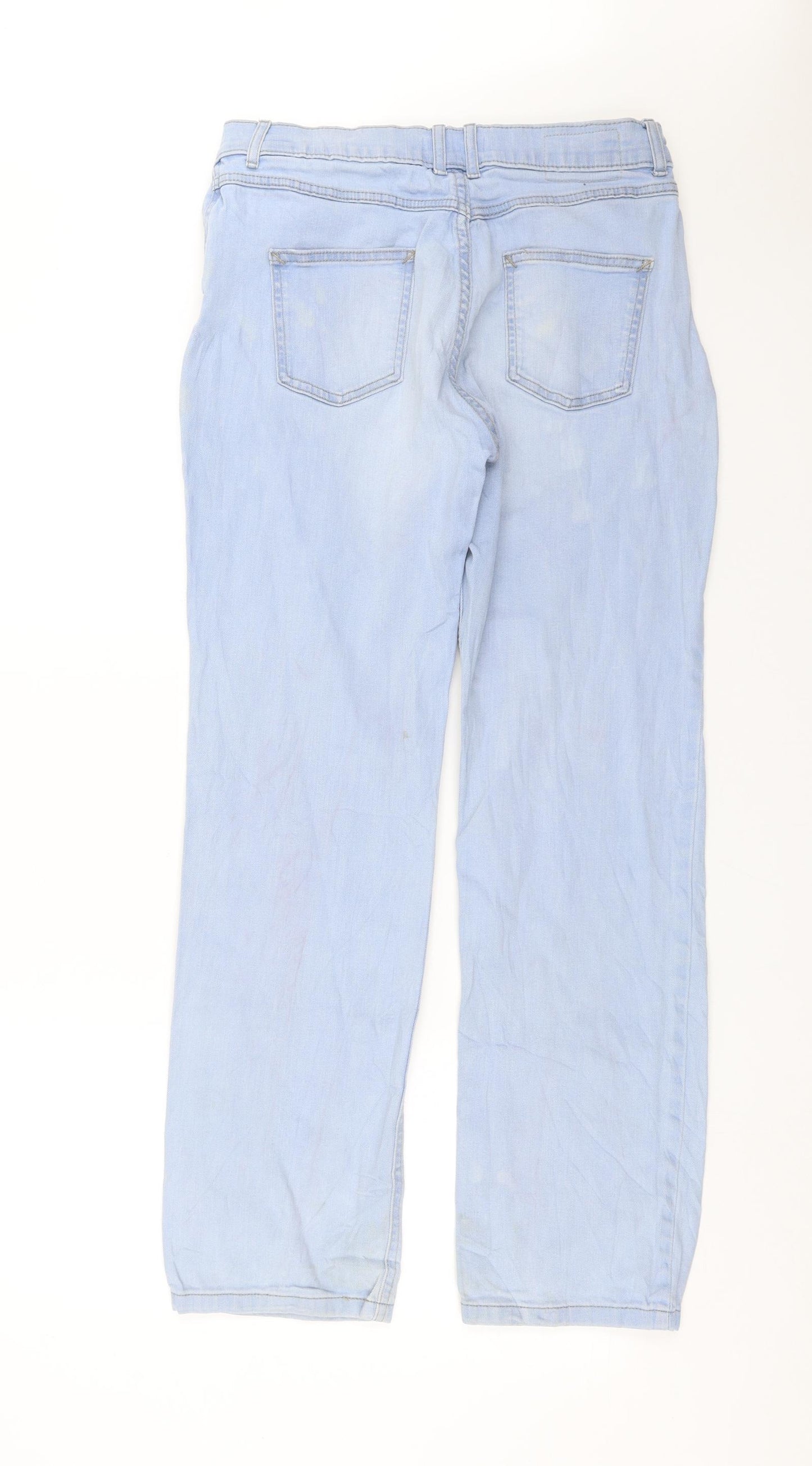 Marks and Spencer Womens Blue  Denim Straight Jeans Size 14 L29 in