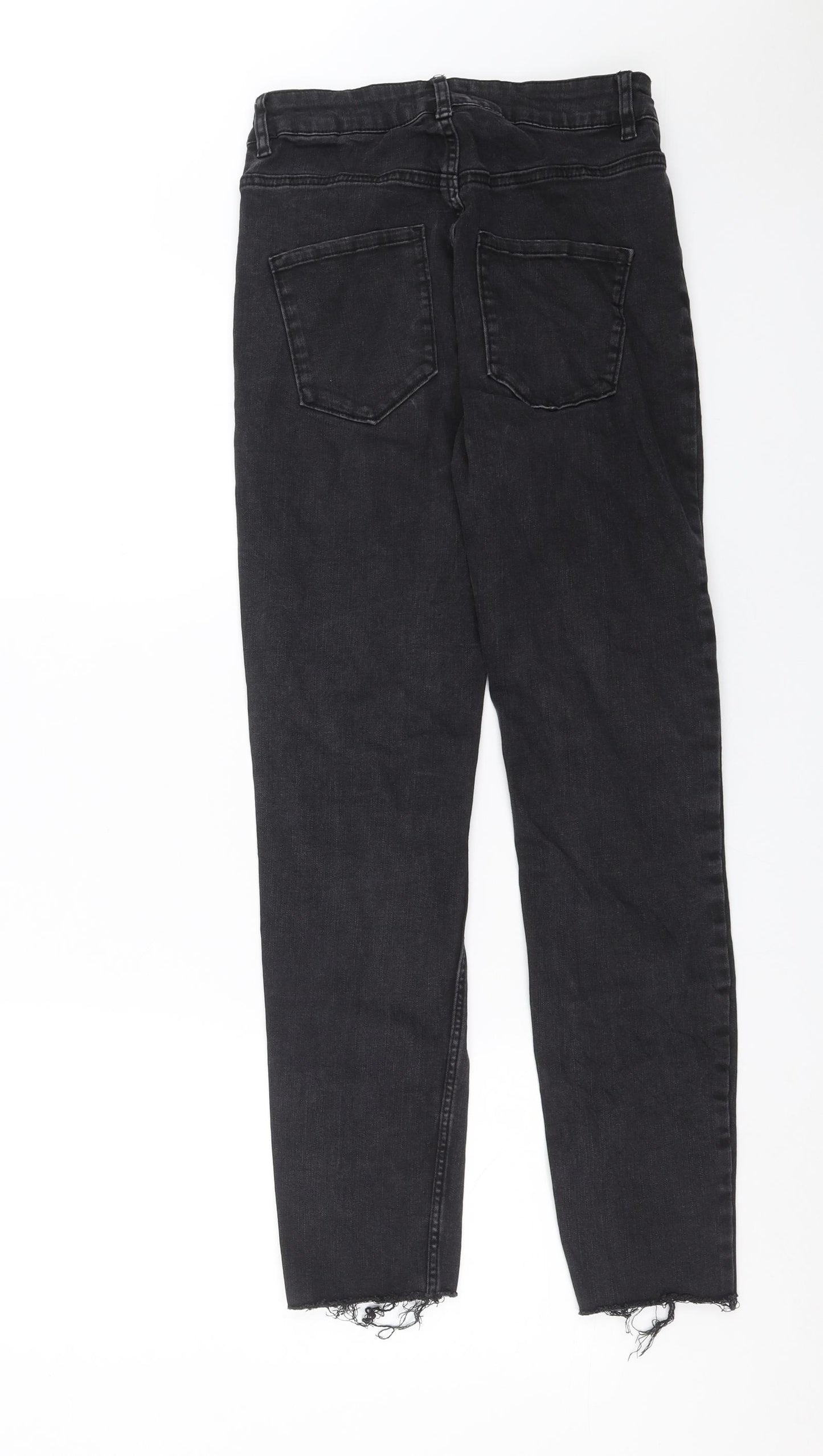 Lindex Womens Black  Denim Skinny Jeans Size 10 L27 in - Distressed hem