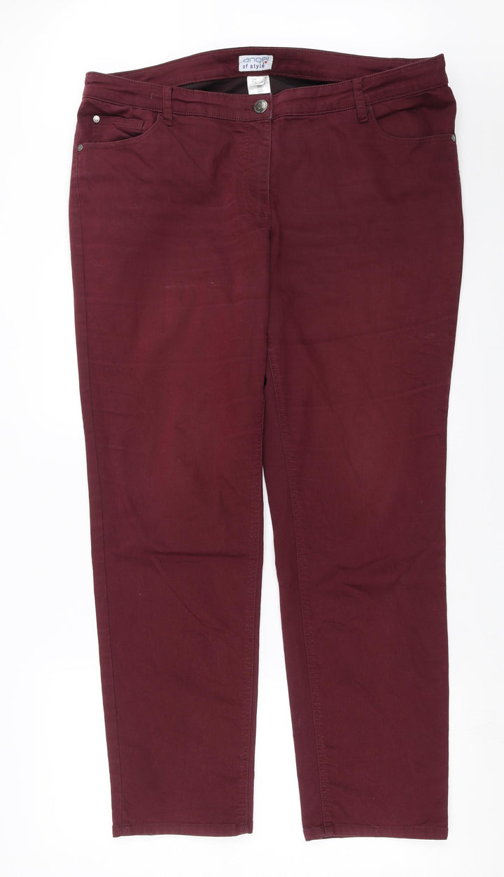 angel of style Womens Purple Denim Straight Jeans Size 41 in L30 in