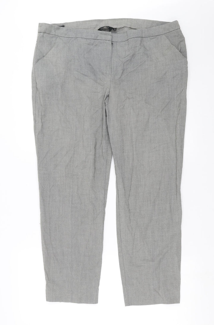 New Look Womens Grey Trousers Size 16 L26 in