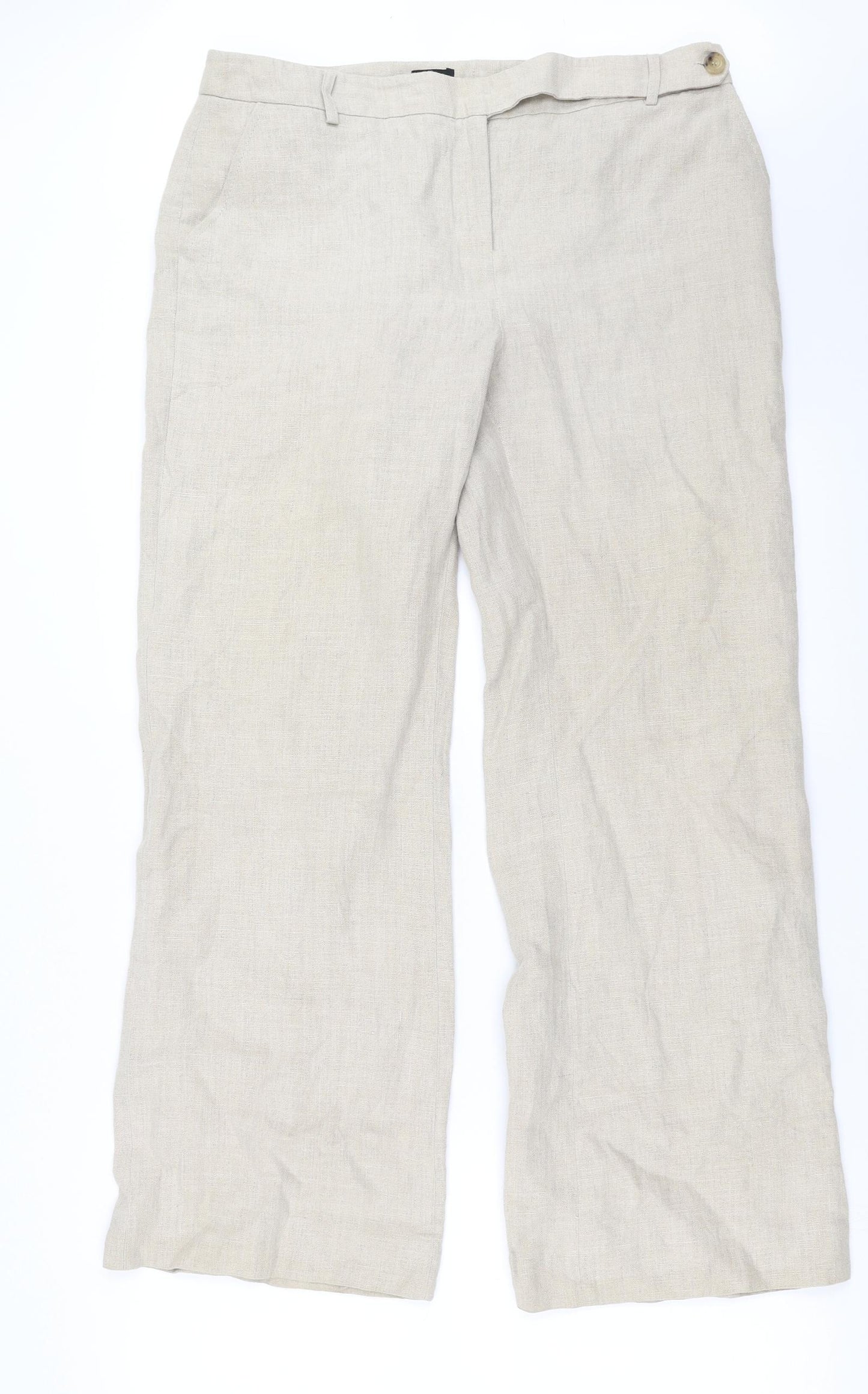 Hobbs Womens Beige   Trousers  Size 14 L30 in