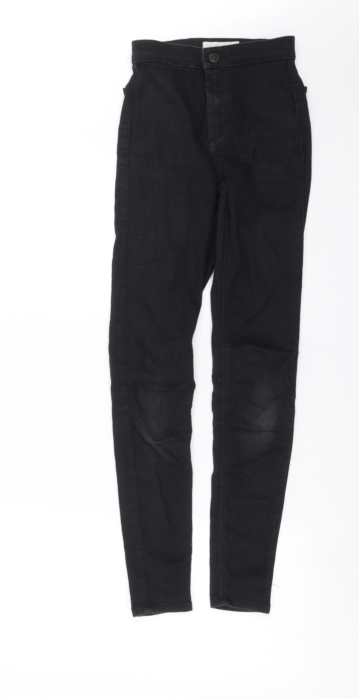 Topshop Womens Black Denim Skinny Jeans Size 24 in L28 in