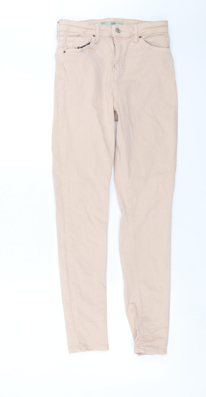 Topshop Womens Pink Denim Skinny Jeans Size 26 in L28 in