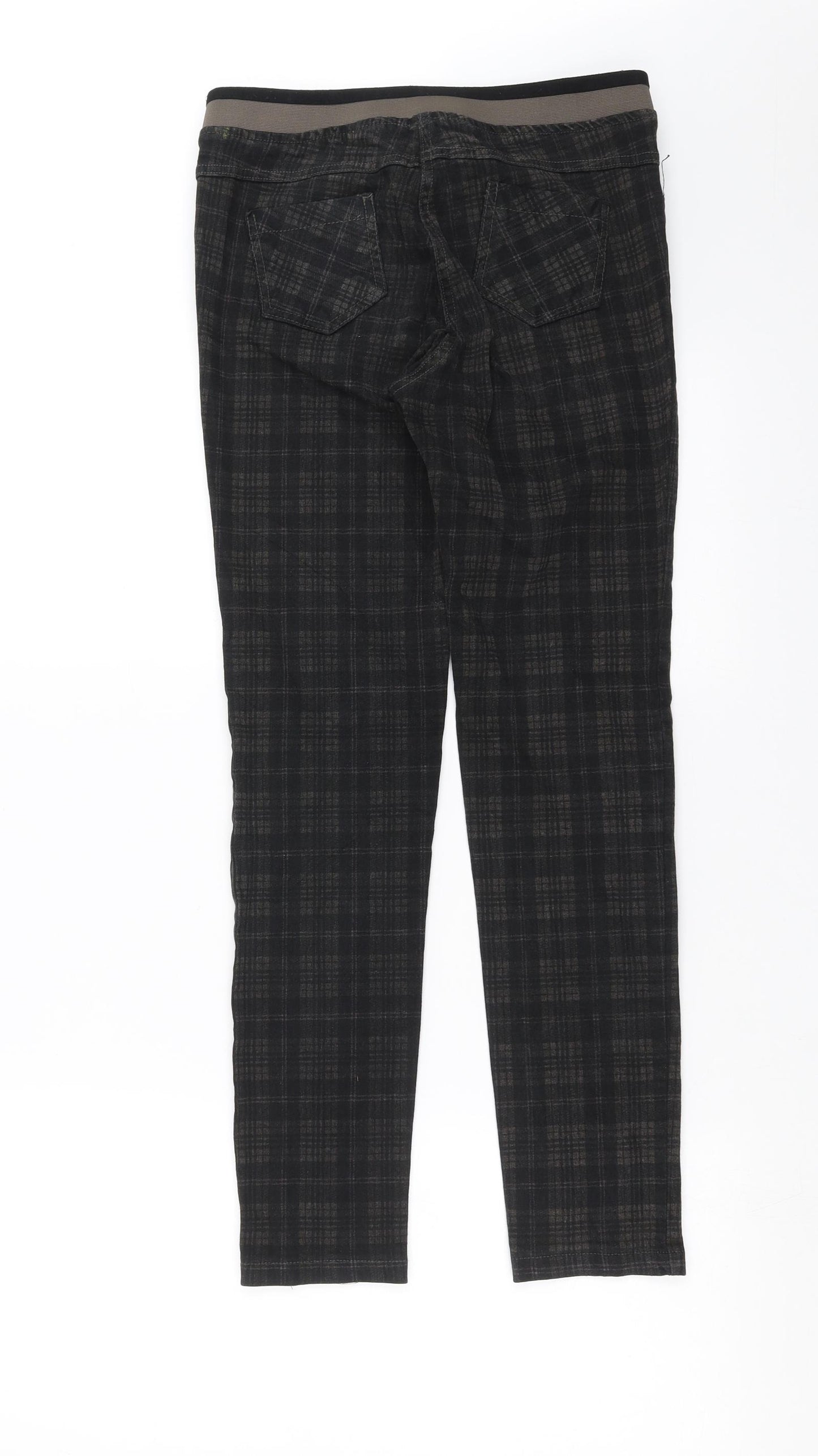 negozil scelto Womens Black Check  Trousers  Size 28 in L27 in