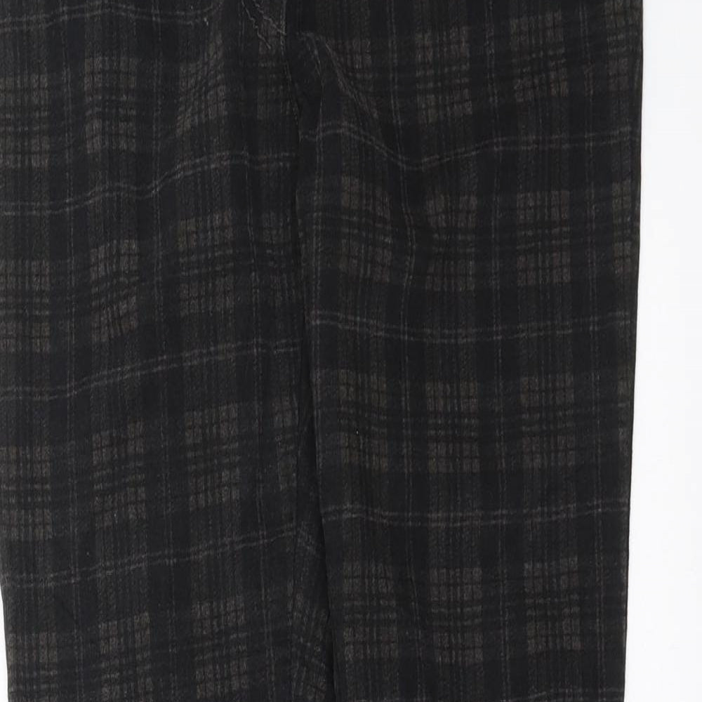 negozil scelto Womens Black Check  Trousers  Size 28 in L27 in