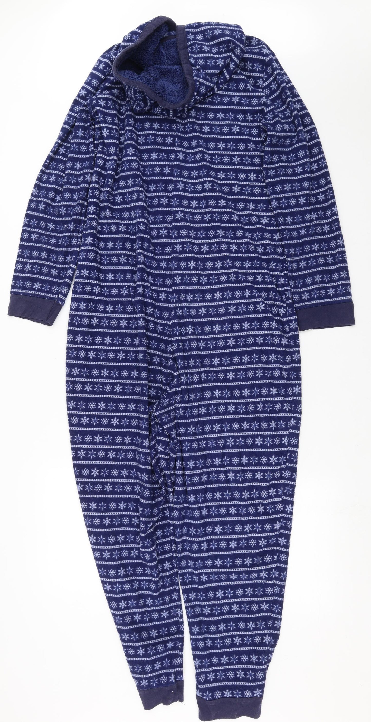 Warm & Cosy Womens Blue Fair Isle  Top One Piece Size 14  - onesie