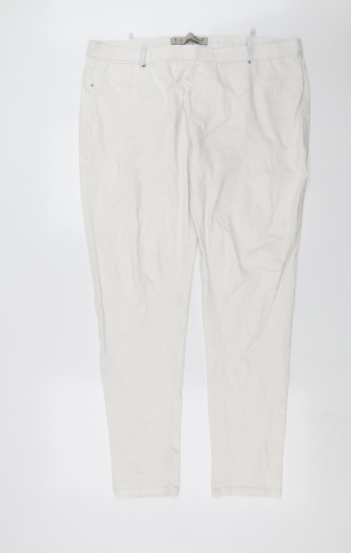 Primark Womens White  Denim Jegging Jeans Size 18 L29 in