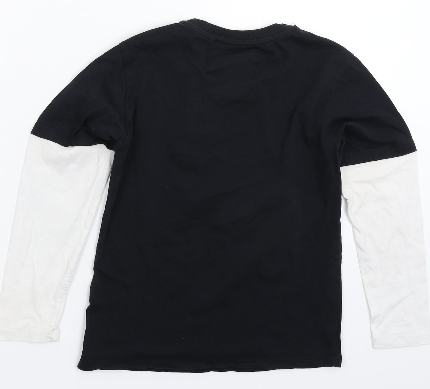 Blue Inc Boys Black   Basic T-Shirt Size 7-8 Years