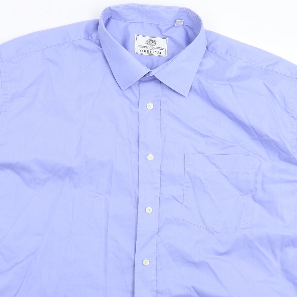 Van Heusen Mens Blue    Dress Shirt Size 19