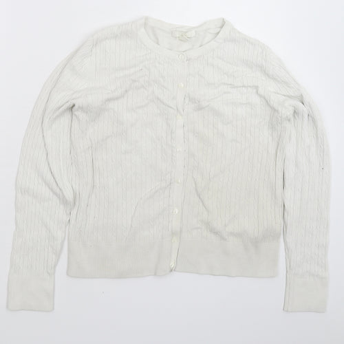H&M Womens White  Knit Pullover Jumper Size M