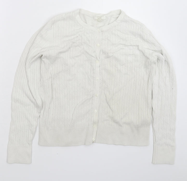 H&M Womens White Knit Pullover Jumper Size M