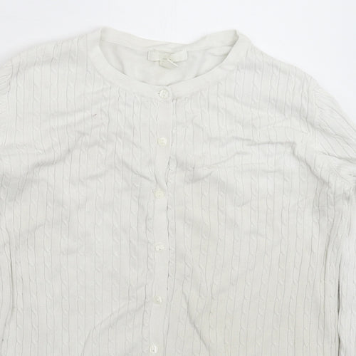H&M Womens White  Knit Pullover Jumper Size M