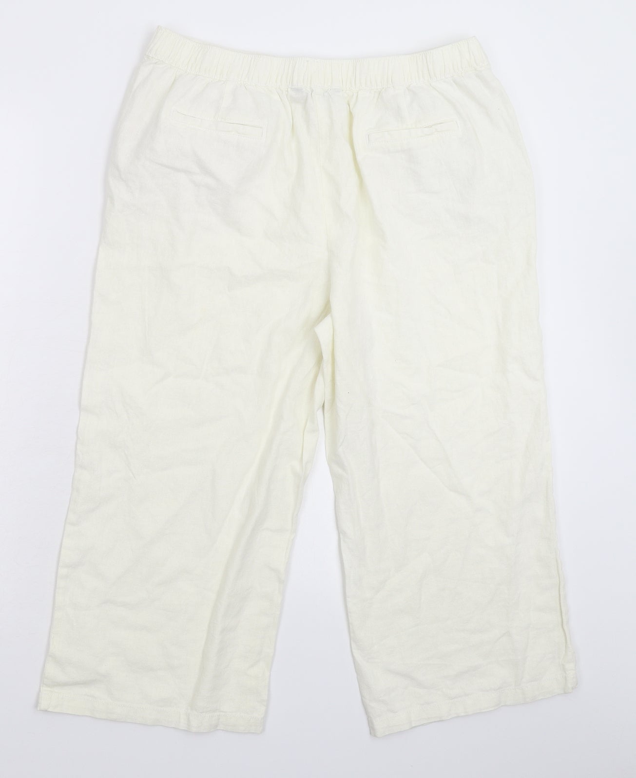 Bonmarché Womens White   Cropped Trousers Size 14 L20 in