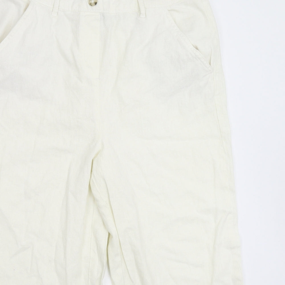 Bonmarché Womens White   Cropped Trousers Size 14 L20 in