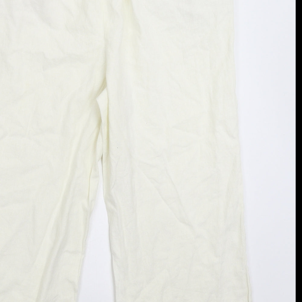 Bonmarché Womens White   Cropped Trousers Size 14 L20 in