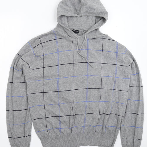 UrbanSpirit Mens Grey Check Knit Pullover Jumper Size XL
