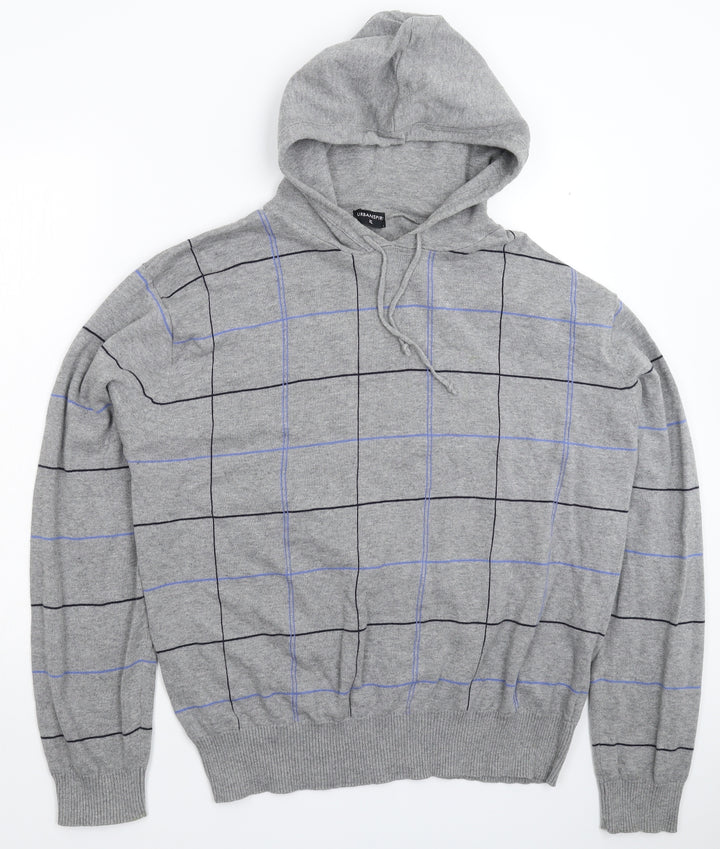 UrbanSpirit Mens Grey Check Knit Pullover Jumper Size XL