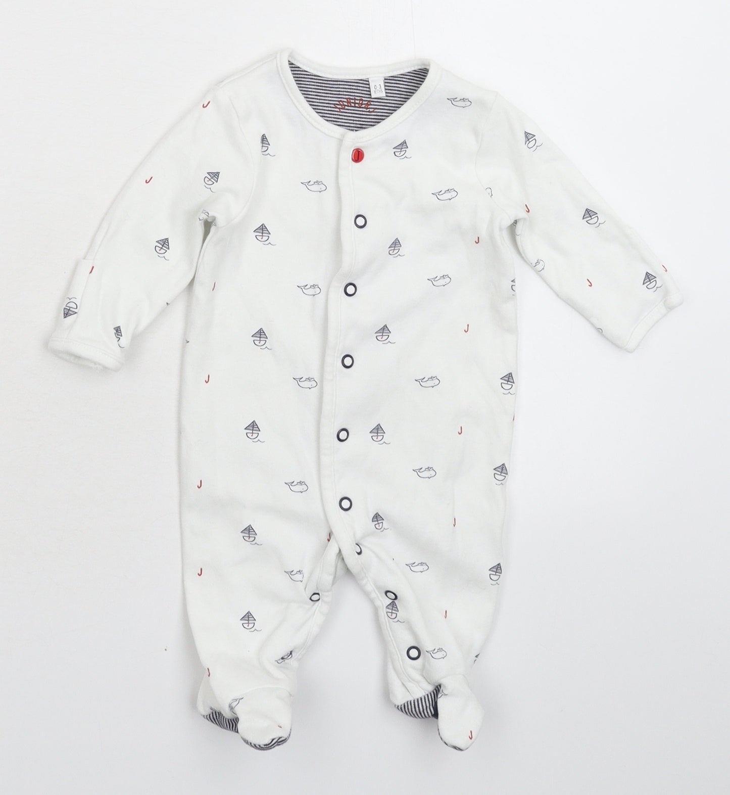 Jasper Conran Baby White   Babygrow One-Piece Size 0-3 Months