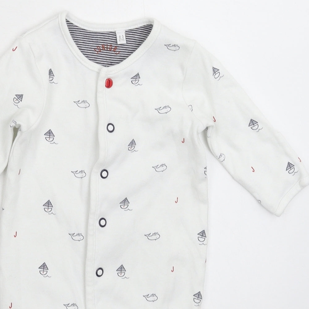 Jasper Conran Baby White   Babygrow One-Piece Size 0-3 Months