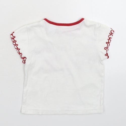Miniwear Girls White   Basic T-Shirt Size 24 Months