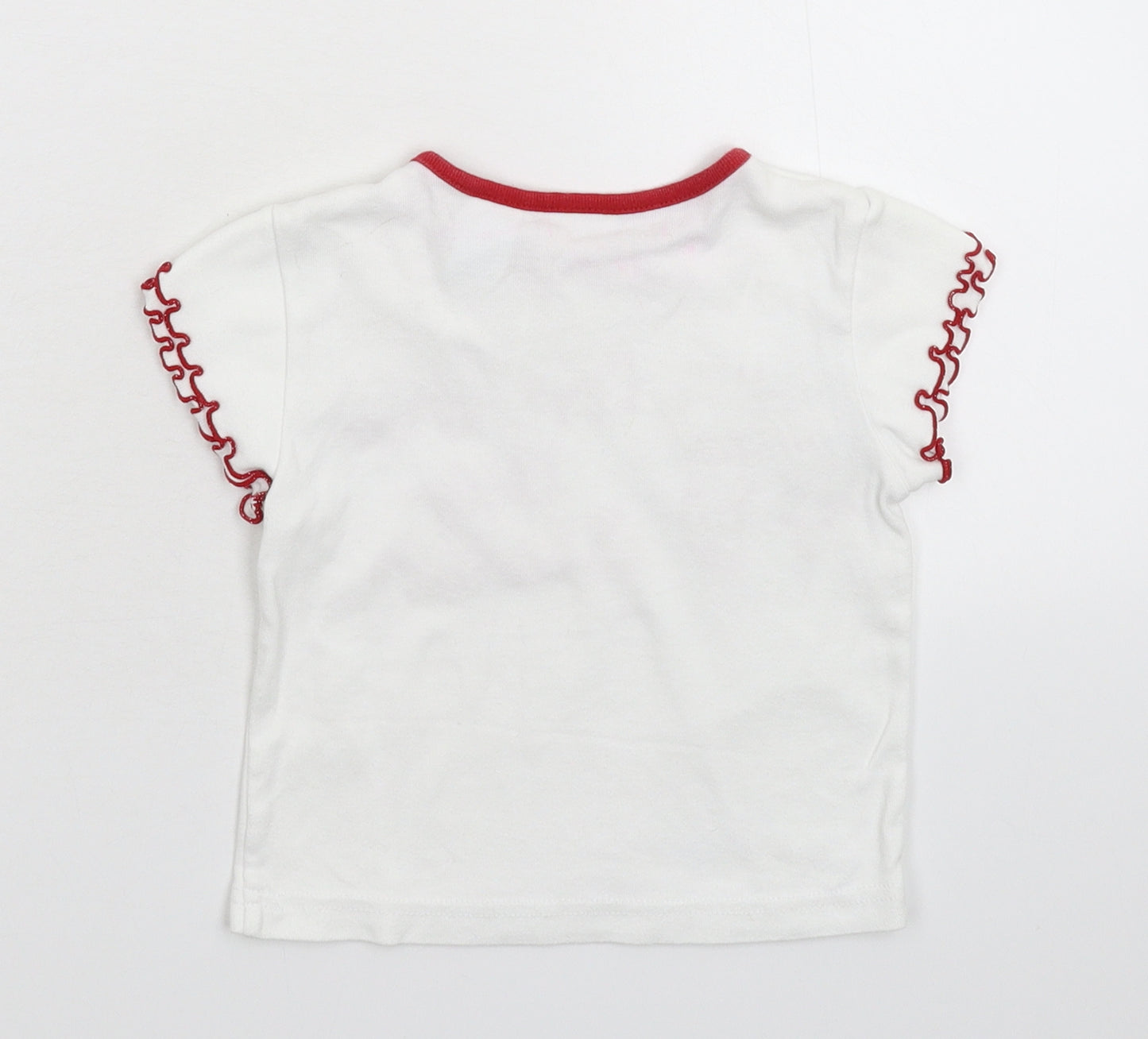 Miniwear Girls White   Basic T-Shirt Size 24 Months