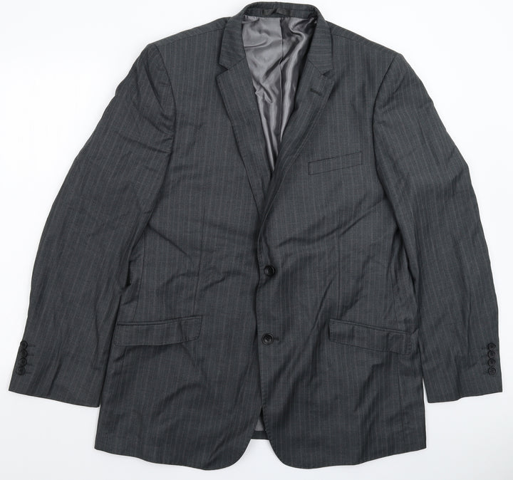 Butler & Webb Mens Grey Striped Jacket Suit Jacket Size 44