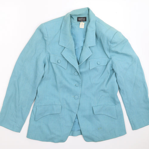 VIRTUE Womens Blue   Jacket Suit Jacket Size 12