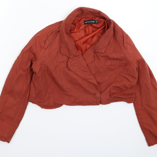 PRETTYLITTLETHING Womens Brown   Jacket Blazer Size 6