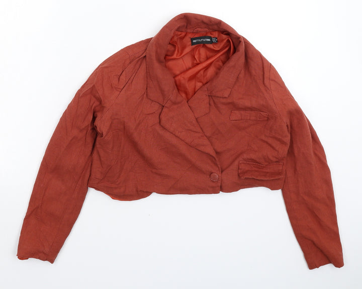 PRETTYLITTLETHING Womens Brown   Jacket Blazer Size 6