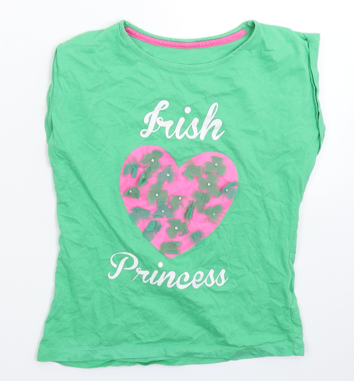 Dunnes Stores Girls Green   Basic T-Shirt Size 10 Years