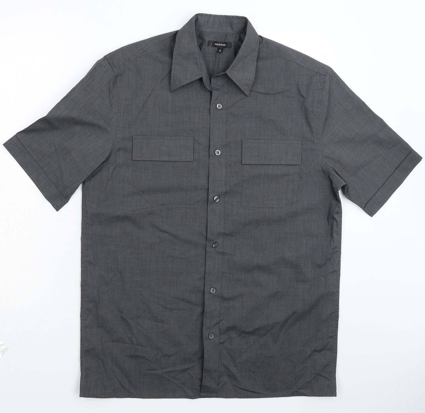 George Mens Grey    Dress Shirt Size S