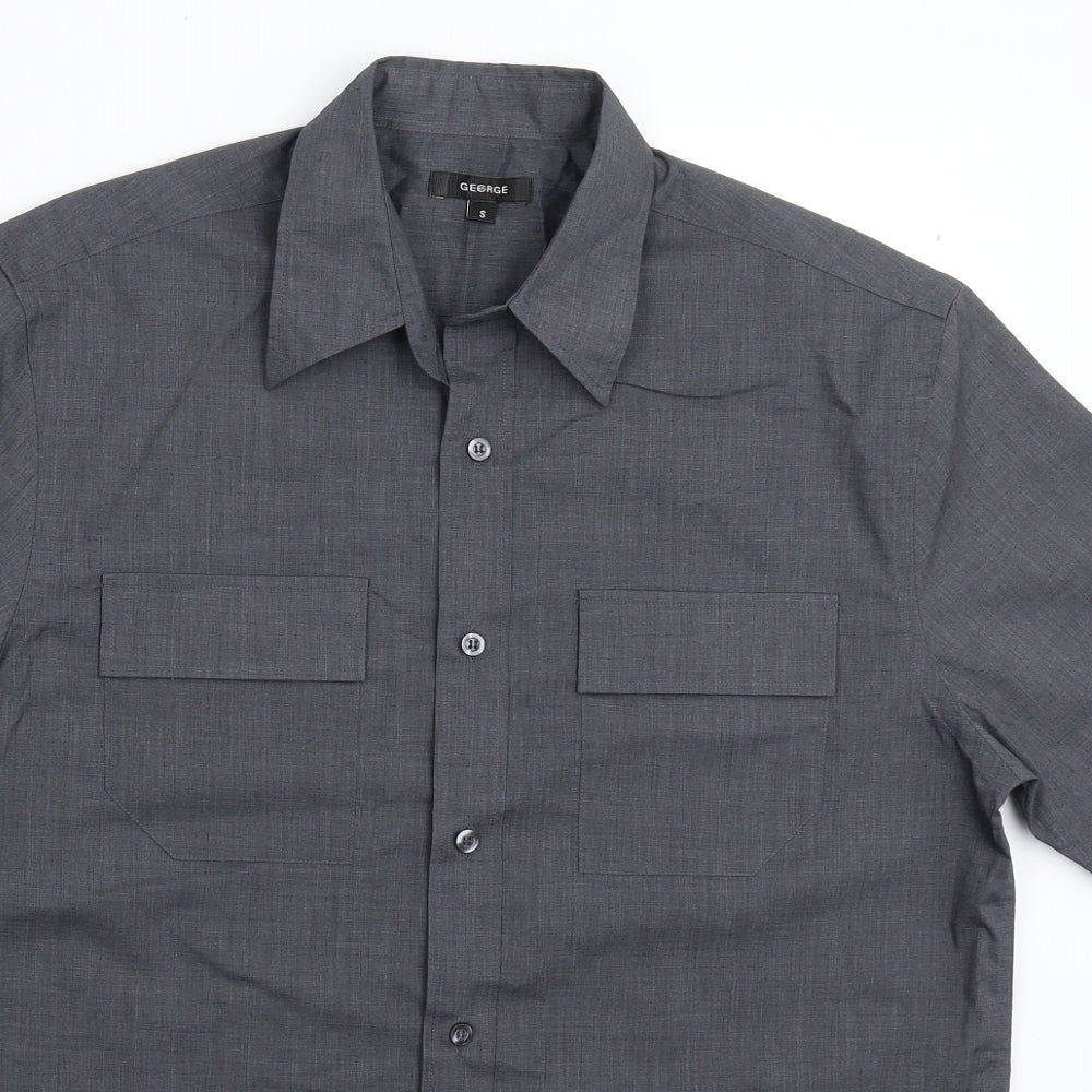 George Mens Grey    Dress Shirt Size S