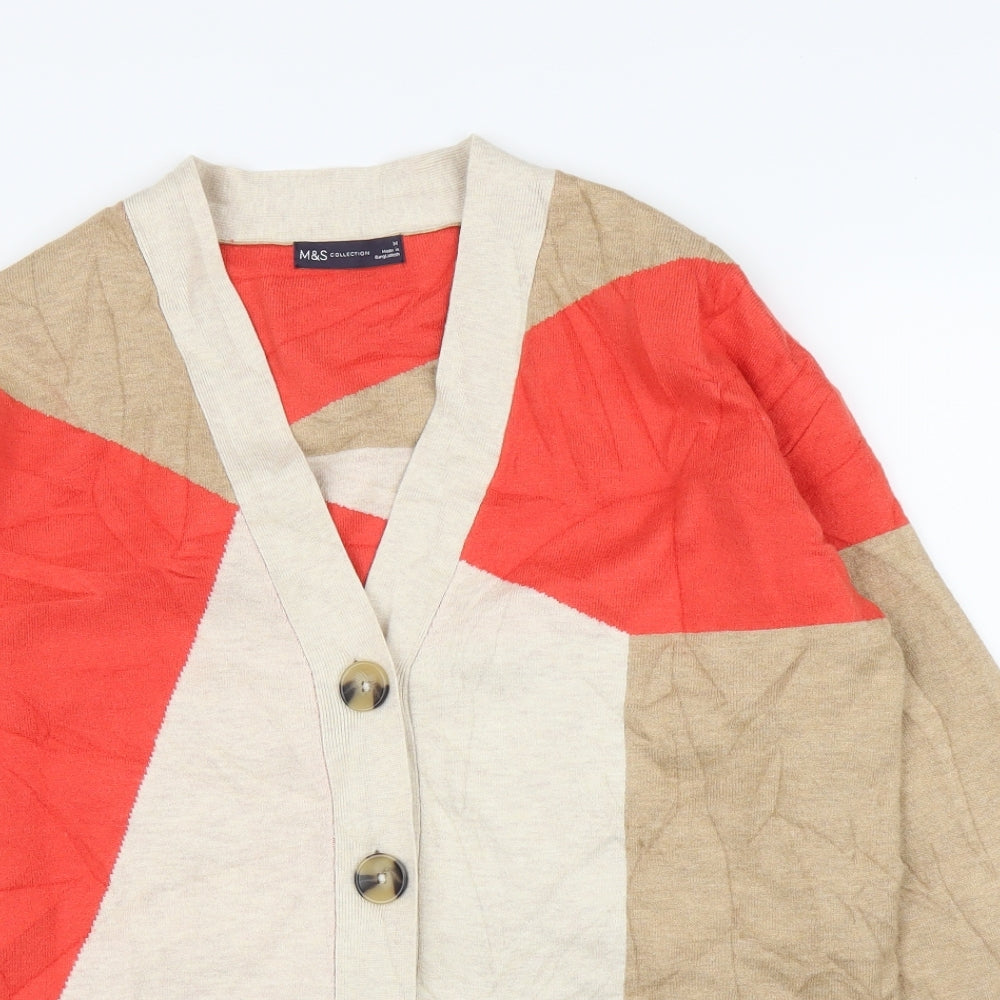 M&S Mens Beige   Cardigan Jumper Size M